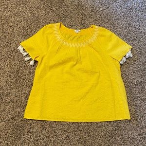 Yellow Crown & Ivy Shirt with Tassles worn once